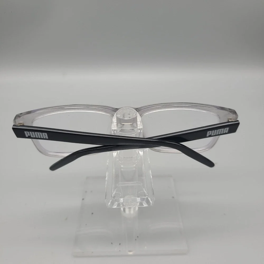 Puma Kids Clear Grey Black Rectangular Eyeglasses Frames PJ0046O 001 51-14-130
